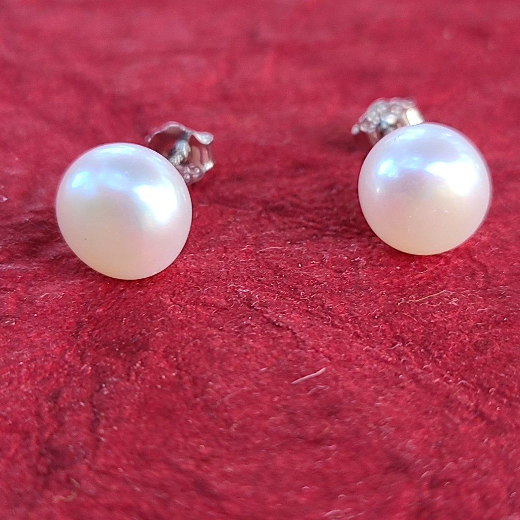Pearl Earrings-White Pearl Earrings-Freshwater Pearl Earrings 15$